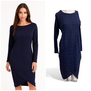 Zanzea Dark Plaid High Waisted Midi Length Dress Tulip Crisscross Hemline Smao